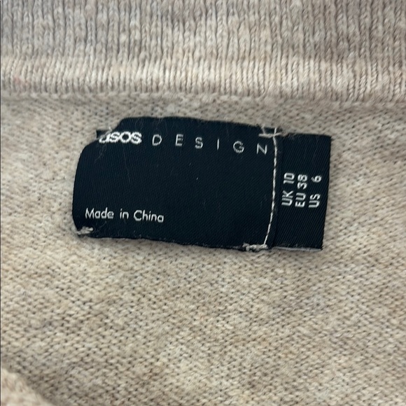 ASOS Chunky Oatmeal Beige Button Down Sweater Size 6 - Picture 8 of 9